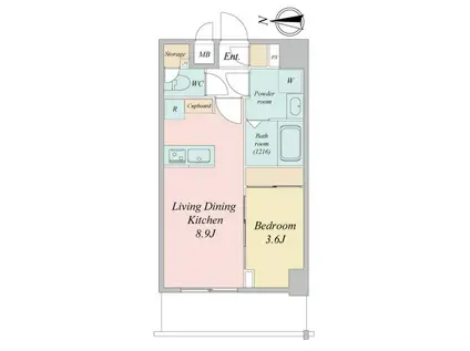 LIME RESIDENCE KAWAGUCHI イースト(1LDK/7階)の間取り写真