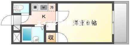 パルミラ津高(1K/3階)の間取り写真