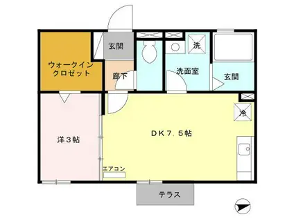 メゾン・ぐれーす(1DK/2階)の間取り写真