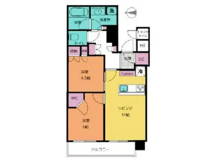 パークタワー晴海(2LDK/12階)の間取り写真