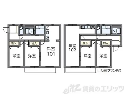レオパレスイルリビエル(1K/1階)の間取り写真