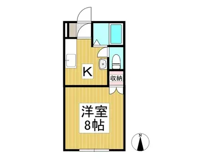 ハイツ峯(1K/2階)の間取り写真