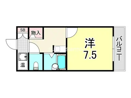 ジュネス米澤(1K/2階)の間取り写真