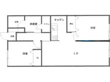 一番町ハウスN棟(2LDK/1階)の間取り写真