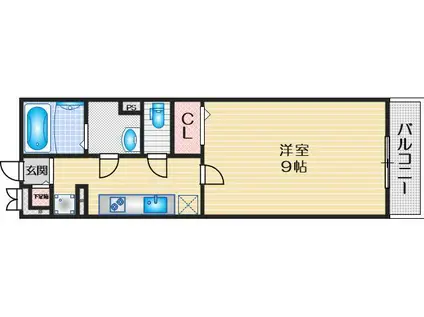 リブリ・曽根ハイム(1K/3階)の間取り写真