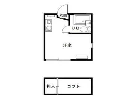 ベイサイド栄華(1K/1階)の間取り写真