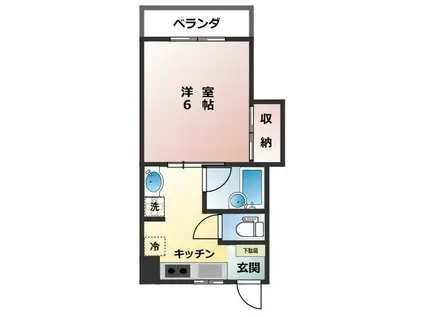 リート池田(1K/4階)の間取り写真