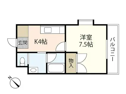 菖蒲池コーポ(1K/2階)の間取り写真