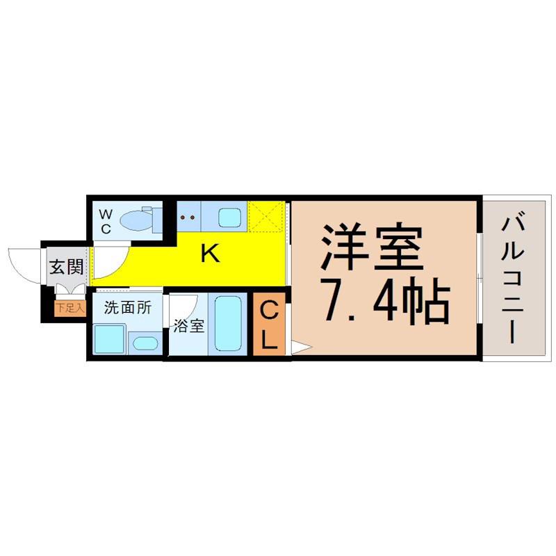GRAND ESPOIR IZUMI(1K/13階)の間取り写真
