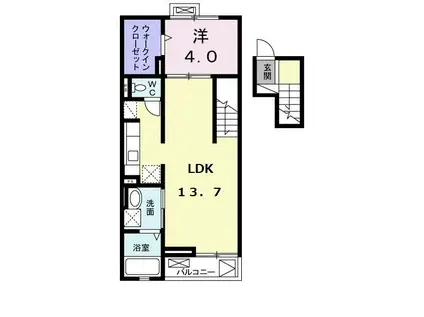 マリーアンジュ(1LDK/4階)の間取り写真