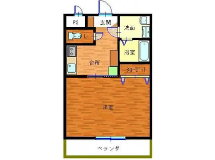 ラフィネ野上(1K/3階)の間取り写真