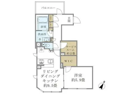 コンポジット高輪(2LDK/4階)の間取り写真