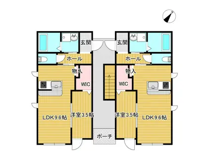 ファームセル小松島(1LDK/2階)の間取り写真