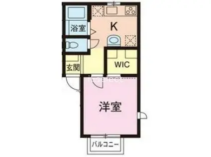 メゾントリプルスリー(1K/2階)の間取り写真
