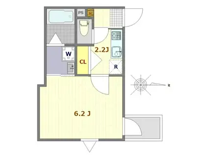 ラフィナート亀戸(1K/3階)の間取り写真
