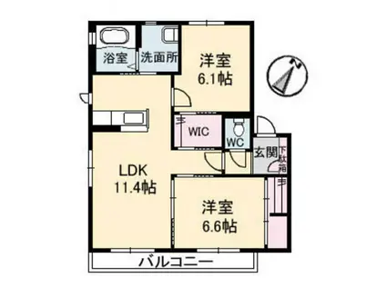 ボナール宮島口西(2LDK/2階)の間取り写真