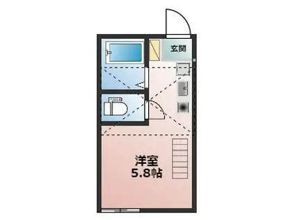 ヒルズ戸塚町(ワンルーム/2階)の間取り写真