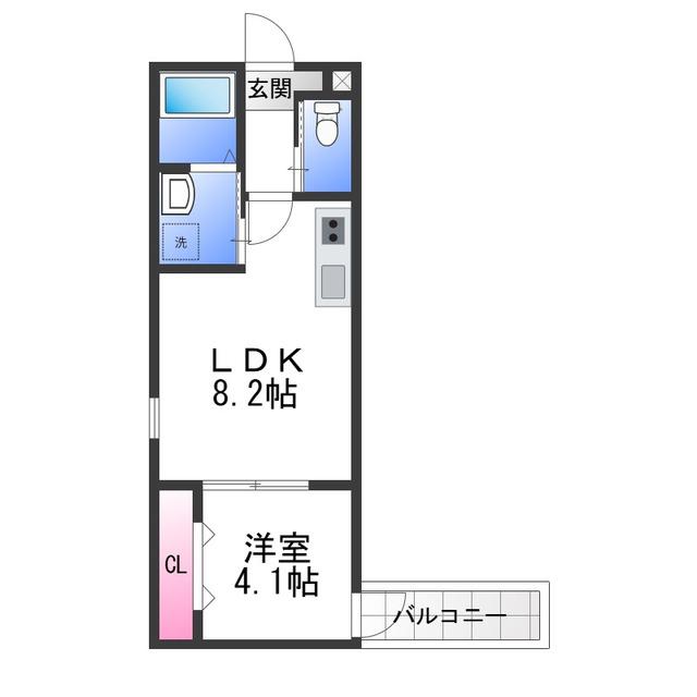 KS ノース PLASE(1LDK/3階)の間取り写真