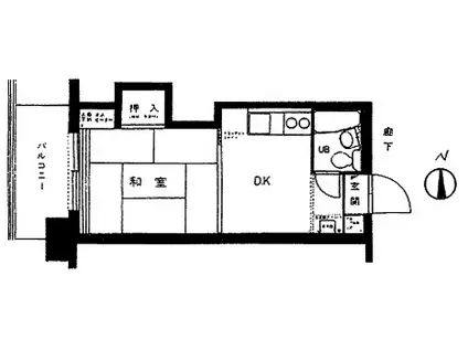 プラザハイツ24(1DK/5階)の間取り写真