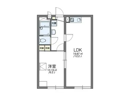 レオパレスエールII(1LDK/2階)の間取り写真
