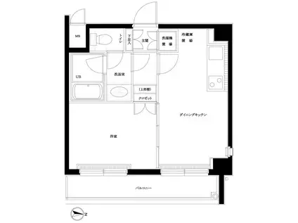 ルーブル上高井戸(1DK/5階)の間取り写真