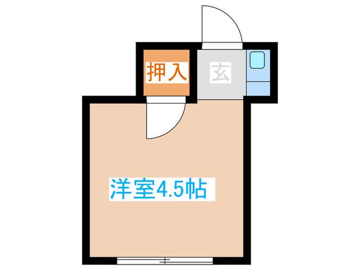 鶴岡荘(ワンルーム/1階)の間取り写真