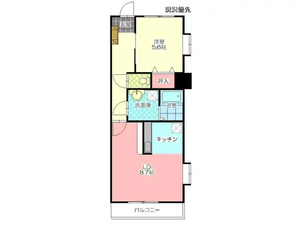 ビューアフリカ(1LDK/2階)の間取り写真