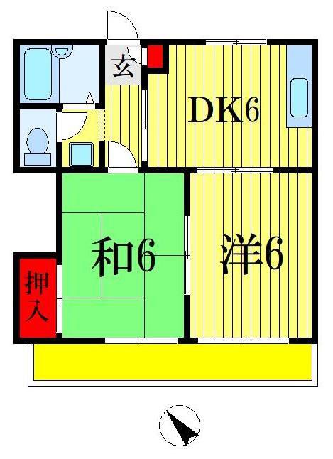 エトワールK(2DK/2階)の間取り写真