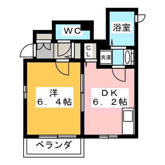 メゾンフルール(1DK/1階)の間取り写真