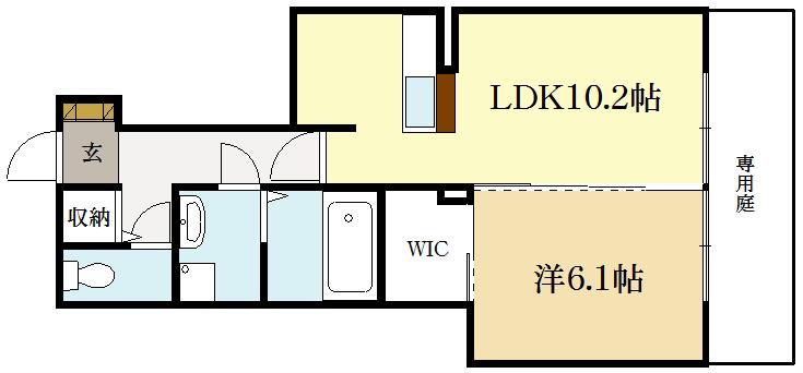 レグルス(1LDK/1階)の間取り写真