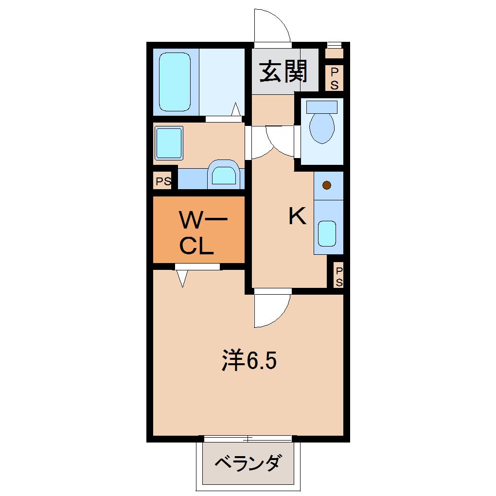 ベアーレ ディモーラ(1K/2階)の間取り写真