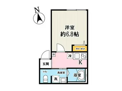 モンターニャ・グランデ東岩槻A(1K/2階)の間取り写真