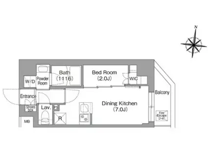コンフォリア・リヴ大崎(1DK/3階)の間取り写真