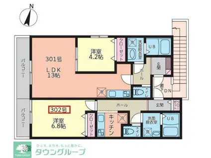 アイフラット(1K/3階)の間取り写真