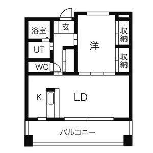 ロゼ・ロワール(1LDK/5階)の間取り写真