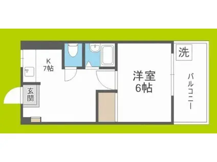 西淡路土井マンション(1K/10階)の間取り写真