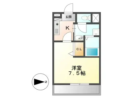 SK HOUSE(1K/1階)の間取り写真