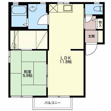 フォーレス望A棟(1LDK/1階)の間取り写真