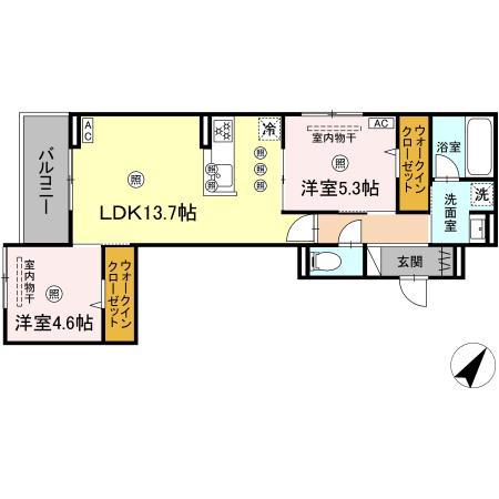 CAMPANELLA 中山南(2LDK/3階)の間取り写真