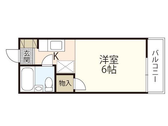 グランツ高須(ワンルーム/2階)の間取り写真