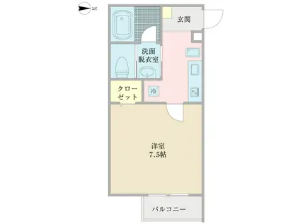 シャンブル石戸(1K/1階)の間取り写真