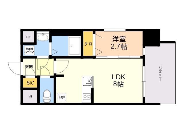 ブランシエスタ千早RJR(1LDK/4階)の間取り写真