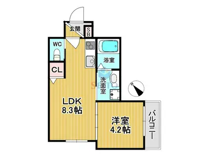 BEL OKAMACHI(1LDK/2階)の間取り写真