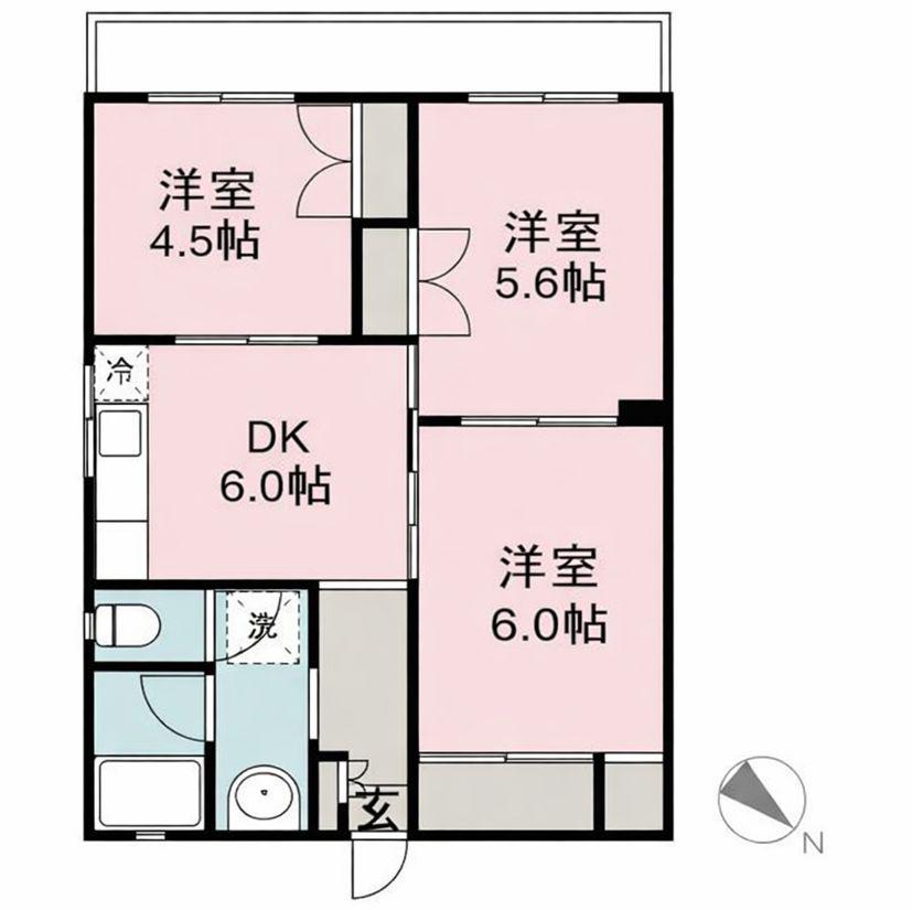 ELEGANCE REW(3DK/2階)の間取り写真
