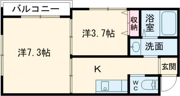 メルファイン(2K/2階)の間取り写真