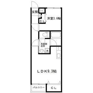グランディア桜木(1LDK/1階)の間取り写真