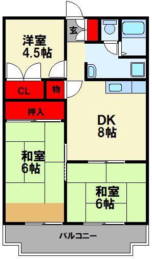 第2江藤ビル(3DK/3階)の間取り写真