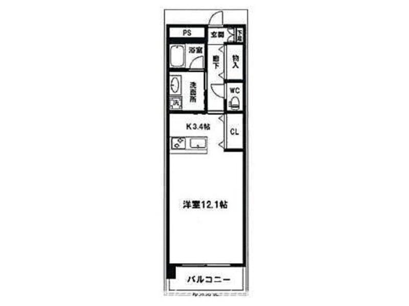 マインパレス(1K/5階)の間取り写真