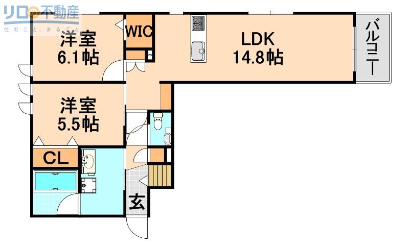 グランメゾン梅ノ木(2LDK/1階)の間取り写真