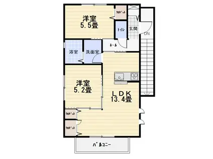 ブリックスコート(2LDK/2階)の間取り写真